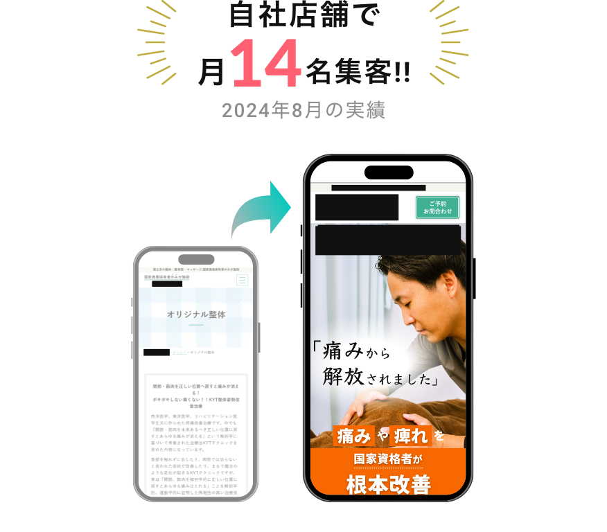 自社店舗で月14名集客!!2024年8月の実績